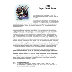 2022 Super Stock Rules